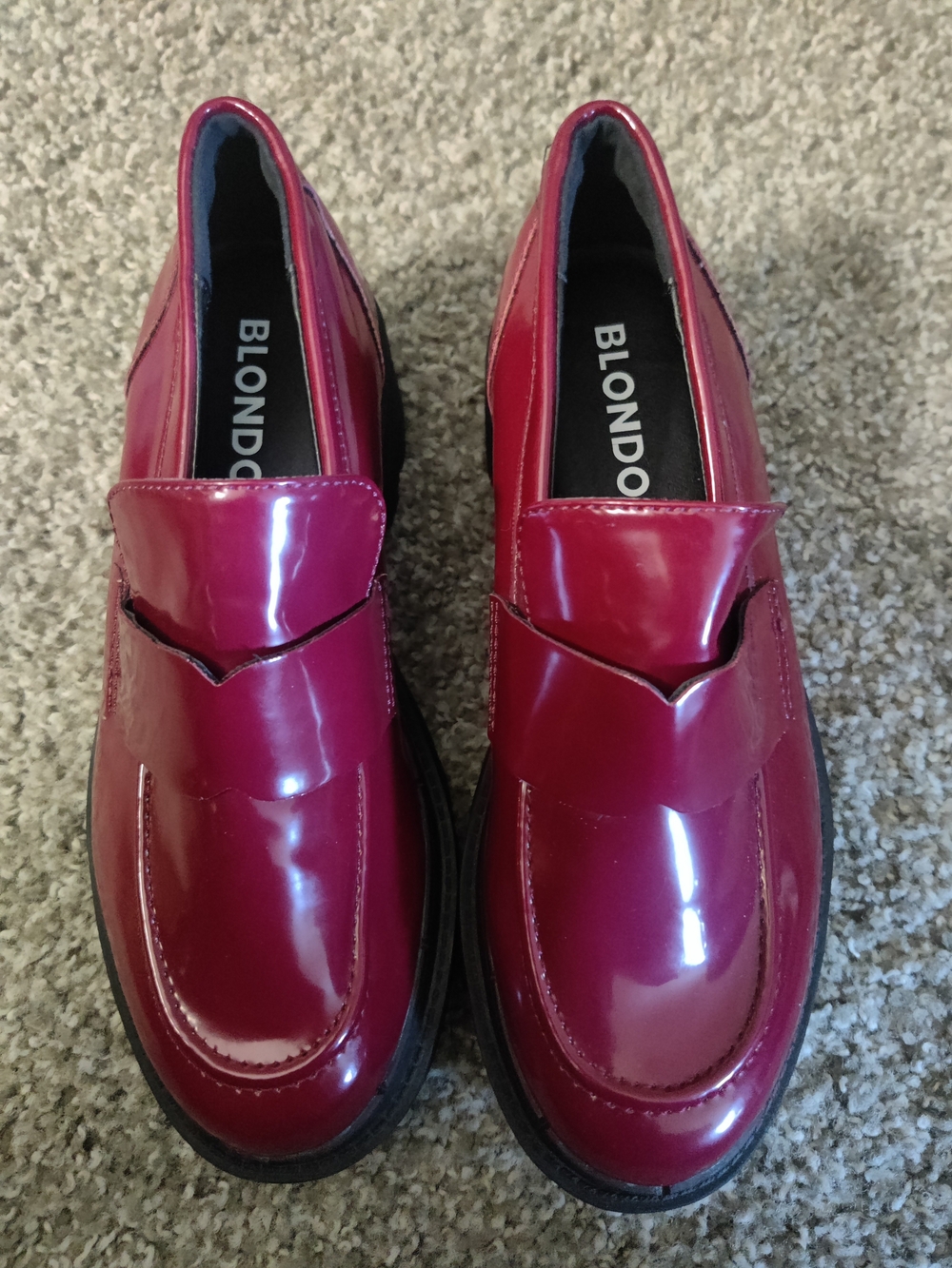 Blondo Burgundy Patent Platform Penny Loafers - Picture 6 of 6